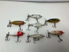 Lot a of 7 Vintage Used Heddon Tiny Torpedo Fishing Lures 2”  - Frog, Clears - £23.54 GBP