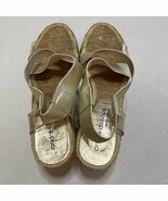 Andre Assous Tropicalcore Beachy Clear Toe Stretchy Gold Band Slide Sand... - $12.20