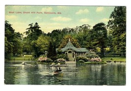 Boat Lake Druid Hill Park Postcard Baltimore Maryland 1910&#39;s - £9.32 GBP