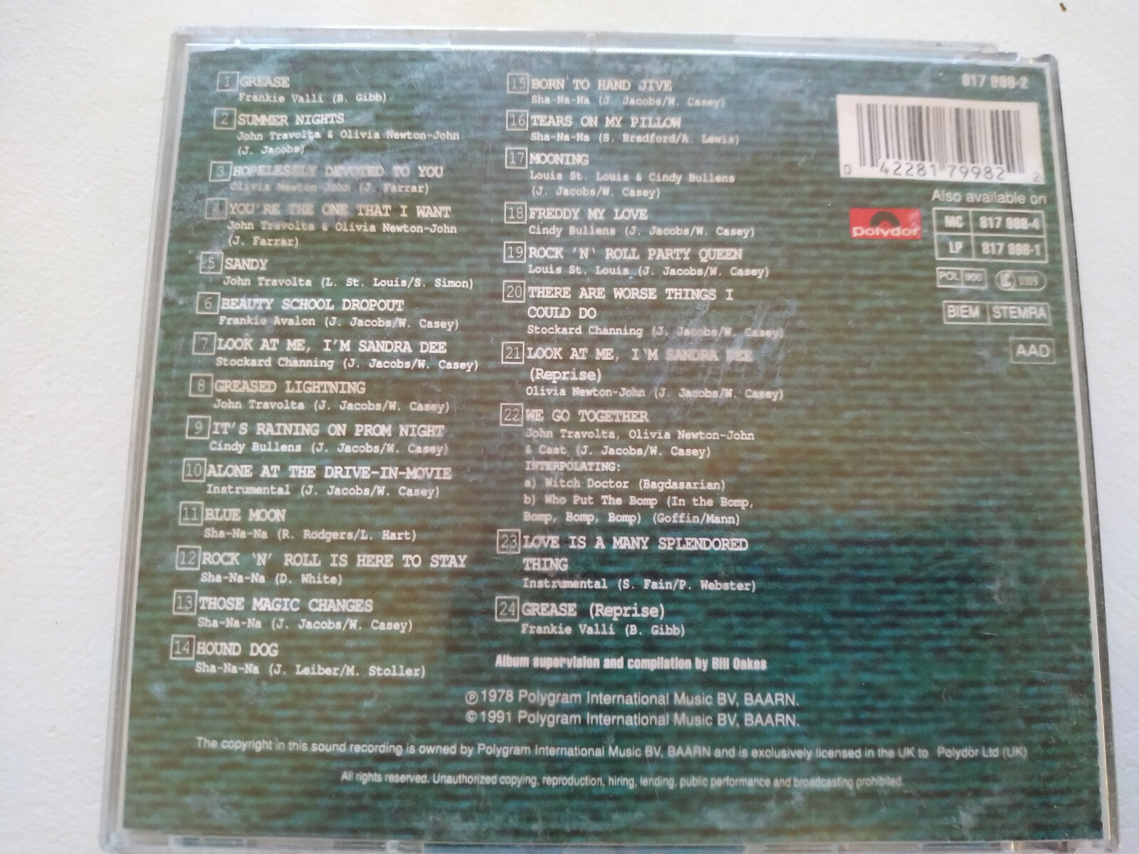 Grease Bande Originale John Travolta Olivia Newton-John CD 1991 Am Item image 6