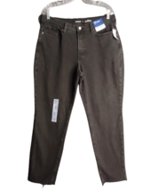 Old Navy High-Rise OG Straight Secret Smooth Pocket Raw Hem Jeans Black ... - £19.39 GBP