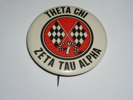 Theta Chi Zeta Tau Alpha Pinback Button Vintage 1970&#39;s - £11.98 GBP