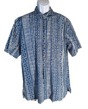 COOKE STREET Men&#39;s Short Sleeve Button Down Hawaiian Shirt Blue XL - £8.02 GBP