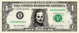 JOKER on REAL Dollar Bill Joaquin Phoenix Money Cash Collectible Memorabilia Cel - £7.08 GBP