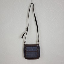 Coldwater Creek Womens Crossbody Bag One Size Blue Woven Straw Leather Purse - $16.70