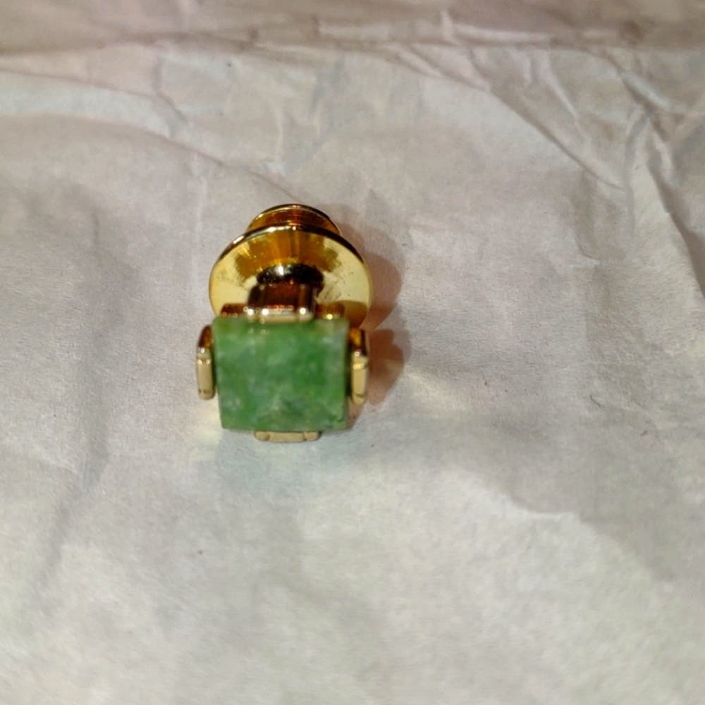 Gorgeous Jade and gold tie pin for men - $25.74