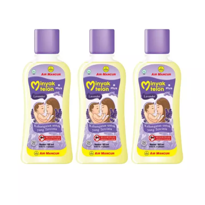 Air Mancur Minyak Telon Natural plus Lavender Oil, 60 Ml (12 bottles) - $121.45