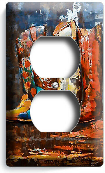 SOUTHWEST COUNTRY WESTERN RUSTIC COWBOY BOOTS OUTLET WALL PLATES ROOM HOME DECOR