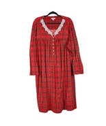 Secret Treasures Velour Nightgown 3X 22W 24W Red Plaid Long Sleeve Chris... - £20.11 GBP