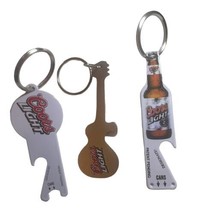 Set Of 3 Coors Light Bottle Openers Guitar Bottle Key Shaped Logo  - $11.87