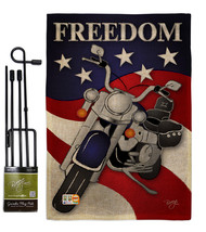 Freedom Burlap - Impressions Decorative Metal Garden Pole Flag Set GS111045-DB - £27.16 GBP