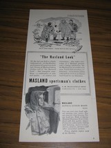 1949 Print Ad Masland Sportsman&#39;s Clothes Ice Fishing Cartoon Carlisle,PA - $11.14