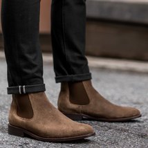 Handmade Sued Leather Boots Men, Chelsea  Boots Men, Men&#39;s Designer Shoe... - £125.37 GBP+