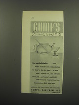 1949 Gump&#39;s Advertisement - Glass Teapot Cocktail Mixer and Glass - $18.49