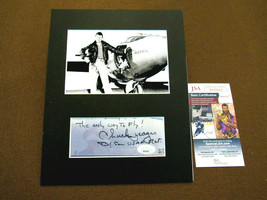 CHUCK YEAGER SPEED OF SOUND ACE PILOT SIGNED AUTO MATTED PHOTO STAT CUT ... - $346.49
