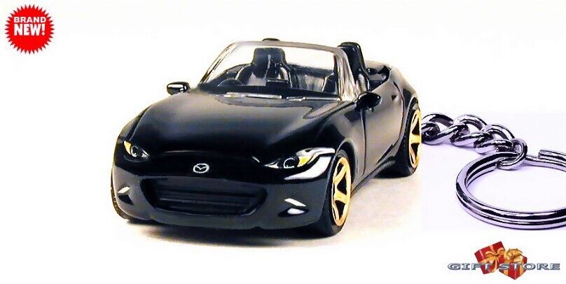 RARE KEYCHAIN BLACK MAZDA MX5 ROADSTER CUSTOM Ltd Ed. GREAT GIFT NOVELTY
