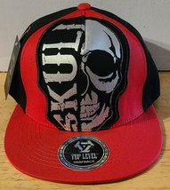 Skull Horror Gothic Death Snapback Baseball Cap Hat ( Red And Black ) - £12.80 GBP