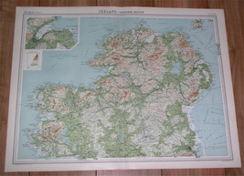 1922 Antique Map Of Northern Ireland Belfast Londonderry - £23.73 GBP
