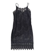 Free People Black Lace Peek-A-Boo Slip Floral Crossback Dress Size 12 - £25.70 GBP