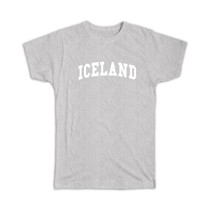 Iceland : Gift T-Shirt Flag College Script Calligraphy Country Icelandic Expat - £19.65 GBP+