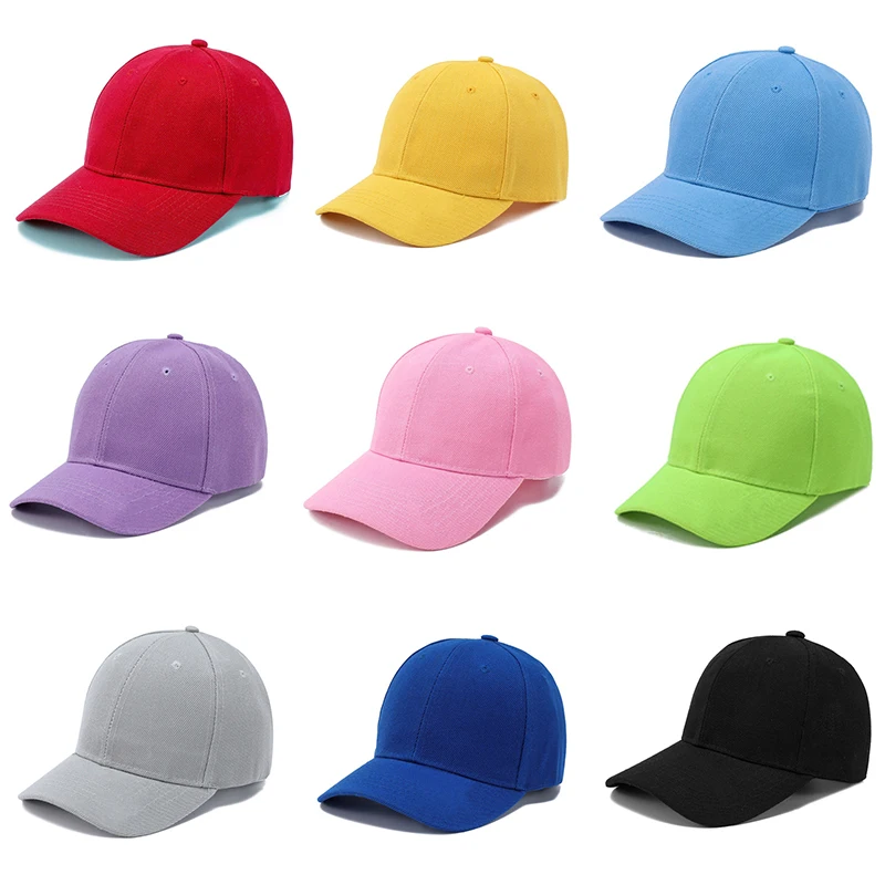 Child Hats Kids Snapback Baseball Cap Solid Color Sun Hat Spring Summer Hip Hop - £5.34 GBP+