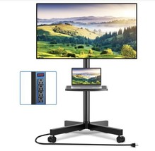 Mobile TV Cart w/ Power Outlet, wheels 23-60 In Flat Panel Curved Screen TVs - $54.01