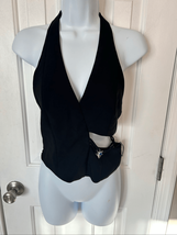 Zara NWT black crop top with cut out side boho prefect for a night out s... - $27.72