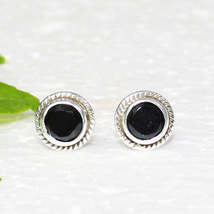 Natural Black Tourmaline Gemstone Earrings, Birthstone Earrings, 925 Sterling Si - £15.24 GBP