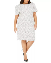 New Calvin Klein Tweed Black White Sheath Dress Size 14 W Women - £65.29 GBP