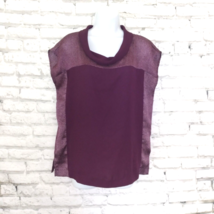 New York &amp; Company Blouse Womens Medium Purple Cowl Neck Sleeveless Top Career - $17.99