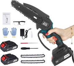 Mini Chainsaw 6 Inch Cordless, Battery Chainsaw with Charger, Handheld C... - £103.90 GBP