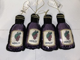 Wondershop Sequined Fabric Merlot Wine Bottle Christmas Tree Ornament Pu... - £18.67 GBP