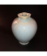 Vintage Carillon China Aqua Flambe Drip Glaze Pottery Vase