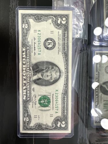 Primary image for 2$ Dollar 2013 Bill Fancy LADDER Serial Number, Great Condition US Note! Rare.