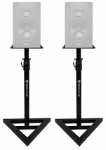 2 Rockville Adjustable Studio Monitor Speaker Stands For ADAM Audio S2V Monitors - £86.99 GBP
