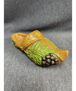 Vintage Dutch Shoe with Grapes Pottery 9” Wall Pocket - £5.92 GBP