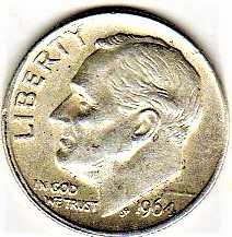 Primary image for Roosevelt Dime coin 1964 silver dime