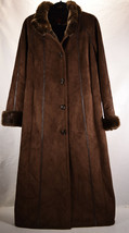 Gallery Womens Faux Fur Long Coat New Brown S - £71.22 GBP