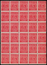 1920's Postage Production Test Block of 30 Stamps - Stuart Katz - $600.00
