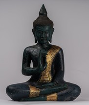 Antik Khmer Stil Kambodscha Sitzender Holz Buddha Statue Lehre Mudra - - £655.67 GBP