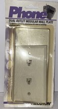 Vintage Recoton Phone Dual Outlet Modular Wall Plate White - £5.41 GBP