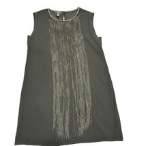 Alfani Prima Black Fringe Sleeveless Dress Size 10 Polyester Womens - $519.48 MXN