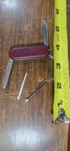 Vintage Red Swiss Army Star-In-Q Style Folding Pocket Knife with Multipl... - $9.90