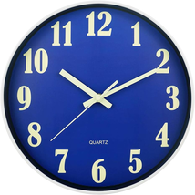 Glow in the Dark Clock, 12 Inch Modern Silent Non Ticking Wall Clocks Ba... - $27.71