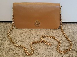 TORY BURCH Sand Adalyn Clutch/Shoulder Bag in Patent Saffiano Leather - £195.38 GBP