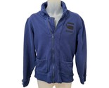 G Star Raw Pompieus Jacket Full Zip Sweatshirt Blue w Black Logo size M - $19.75