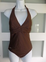 Speedo Brown Halter Strap Bathing Swimsuit W/Built in Bra Size 8 Women&#39;s - $20.00