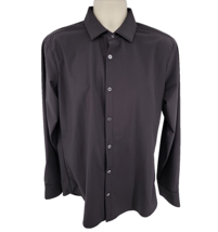 Mizzen+Main Leeward Shirt Men&#39;s Medium Trim Fit Solid Black Button Up Stretch - £21.04 GBP