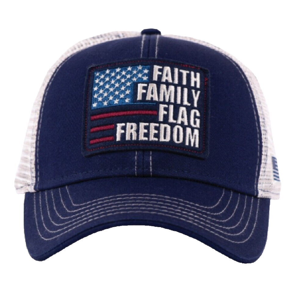 Faith Family Flag Freedom Fundamentals Mesh Cap Hat NEW Fast Free Ship