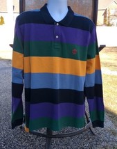 Vintage Brooks Brothers Rugby Polo Shirt Long Sleeve Striped 90s 1990s M... - $39.59